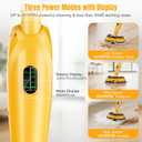 Cordless Electric Mop for Dewalt 20V Battery (NO Battery), 2 in 1 Spin Mop & Electric Floor Scrubber Machine with LED Light & Water Spray, 800 RPM Rotating Electric Mops for Floor Cleaning (Yellow)