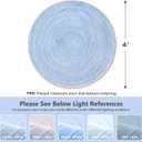 Asrug Faux Jute Round Rug Area Rug Washable Non-Slip Circle Rug Soft Plush Touch Circle Rugs Round for Kitchen Bathroom Living Bedroom Nursery, Carpet Low Pile 4ft /48 inch/122 cm Blue
