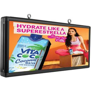 P6 Outdoor 40x18 inch LED Sign Display WiFi and USB Programmable With High Resolution Scrolling Texts, Colorful Images and Videos Advertising Sign Board for Business (P6 40''x18'')