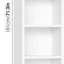 FOTOSOK White Bookshelf 8-Tier Media Tower Rack, 11.6 X 9.3 X 70.9 Inches CD DVD Slim Storage Cabinet with Adjustable Shelves, Tall Narrow Bookcase Display Bookshelf for Home Office, White