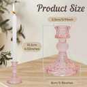 Glass Candlestick Holder Taper and Candle Holder Desktop Decoration for Wedding Dinning Party-3 pcs