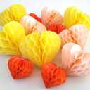 2 x Heart Tissue Paper Pom Poms Paper Honeycomb Ball Hearts Decorations 12pcs 4" 6" 8" Perfect for Party Decor Wedding Valentine's Day Bridal Shower Baby Shower Birthday