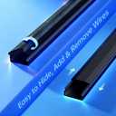 Delamu Black Cord Hider, 85in Cord Covers for 3-4 Wires on Wall, Large Cable Hider, Premium Wire Covers for Cords on Wall, Easy Set-up Cable Cover Raceway, TV Wire Hiders Wall, W1.18 H0.67in, Black