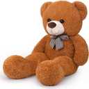 Giant Teddy Bear 43 Inches Stuffed Animal Plush Bear for Girls Boys Cuddly Teddy Bear Gift for Christmas Day Birthday Dark Brown
