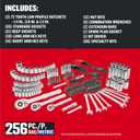 CRAFTSMAN Mechanics Tool Set, 256-Piece Hand Tool and Socket Set with 72-tooth Low Profile Ratchet and 2-Drawer Tool Box (CMMT45256)