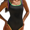 popvil One Piece Swimsuit Tummy Control Womens Bathing Suits Modest Curvy Neon Sexy Sport Swimwear Size Medium