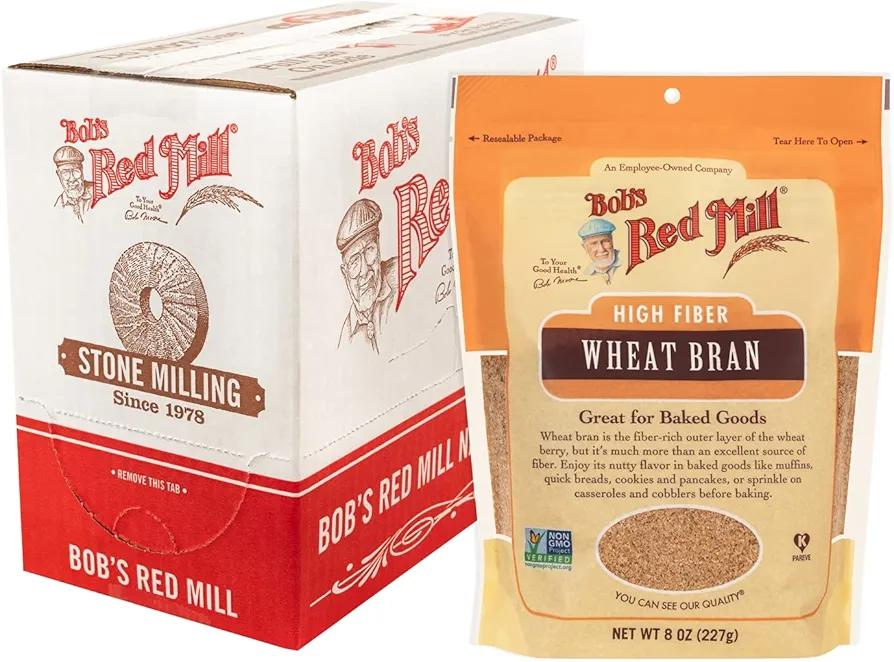 Bob's Red Mill Wheat Bran, 8oz (Pack of 4) - Non GMO, Vegan, Kosher, Best Buy Aug 11, 2027