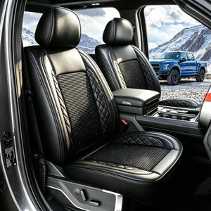 for Ford F150 Seat Covers 2009-2024 2025 2026 F250 F350 F450 2017-2025 2026, Leather Ice Silk Waterproof Trucks Pickup Seat Covers Custom Fit for Ford F150