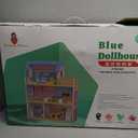 Wooden Dollhouse for Girls Wooden Doll House with Furniture&Accessories, Modern Dollhouse Playset with Wooden Stairs DIY Pretend House Pretend Play Toys Gift for Girl