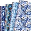 2 x Vnaaem Mushroom Wrapping Paper for Women Girls Mushroom Patterns for Winter Christmas Birthday Holiday - 20 X 28 Inches 8 Folded Sheet
