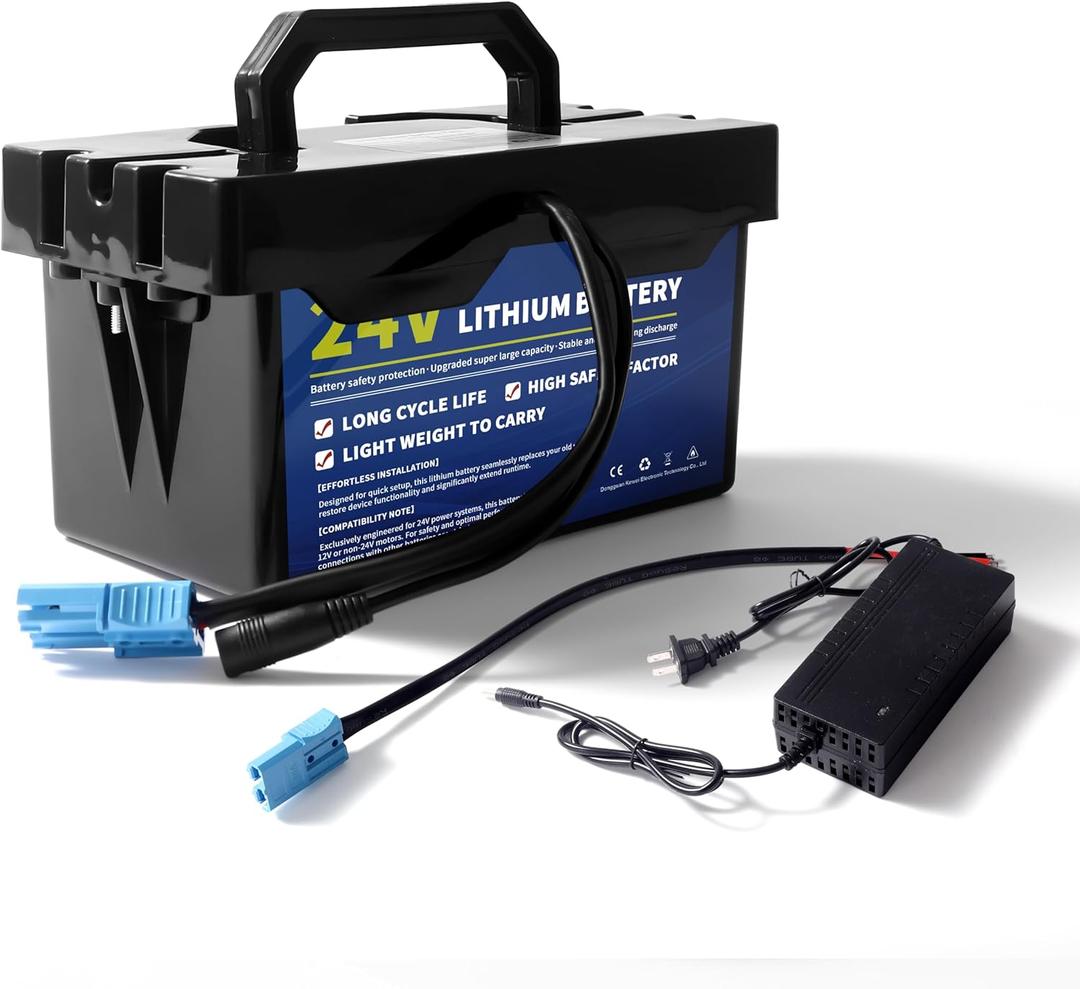 24V 7Ah Lithium Battery for Power Wheels, 24 Volt Replacement Battery for Ride-On Cars & Toys, Lightweight and Long-Lasting, 2A Fast Charger