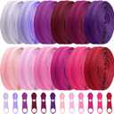 Syhood 12 Pieces 36 Yards #5 Sewing Zippers Tapes by The Yard Nylon Coil Zipper Rolls Bulk with 120 Alloy Sliders for DIY Crafts Bags Repair and Sewing Supplies(Princess Pink)
