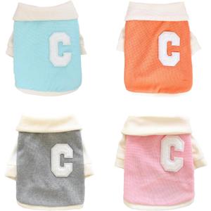4 Pieces Dog Polo Shirts, Breathable Pet Shirts, Puppy T-Shirt Dog Clothes Outfit Apparel Coats for Small Medium Dogs Cats (XL)