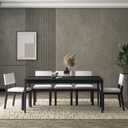 NTC Mingle 71 Inch Modern Design, Rectangular Dinner Table for Dining Room, Living Room Furniture, Effortless Assembly, Burnt Black