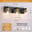 LmnLvn Bathroom Light Fixtures, Farmhouse Black & Gold Metal with Globe