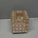 Sumnacon Crystal Square Tissue Box Cover - Sparkling Cube Glass Tissue Box Holder, Decorative Facial Tissue Holder for Bedroom Bathroom Dresser Night Stand Table Office Home Decor, Gold