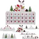 SAND MINE Countdown to Christmas Wooden DIY Advent Calendar with Changeable Top Decoration