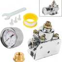 Upgrade Adjustable Fuel Pressure Regulator Carburetor with Gauge, 4 1/2 to 9 PSI, 3/8in NPT, 12-803