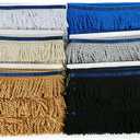 Bullion Fringe Trim and Embellishments 5/10 Yard X 2.5 Inches Fabric Trims Sewing DIY Decoration for Clothes Gold Hebrew Fringes with Blue Ribbon