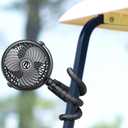 Rechargeable Golf Cart Fan Compatible with EZGO Club Car Yamaha Clip on Fan with Flexible Tripod, 360 Rotatable, 20Hrs Work, 3 Speed Battery Operated for Golf Cart Golf Palyer Summer Essential