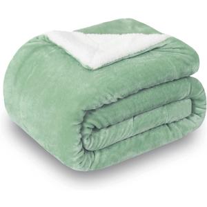 SOCHOW Sherpa Fleece Throw Blanket, Double-Sided Super Soft Luxurious Plush Blanket Throw Size, Celadon, 50x60 inches