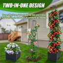 2 Packs Raised Garden Bed Tomato Planter Box with Trellis,56.8" Self-Watering Tomato Cage with Trapezoidal Trellis for Climbing Plants Flowers Vegetables Vine in Patio Garden Indoor Outdoor, 4 Tiers-56.8"