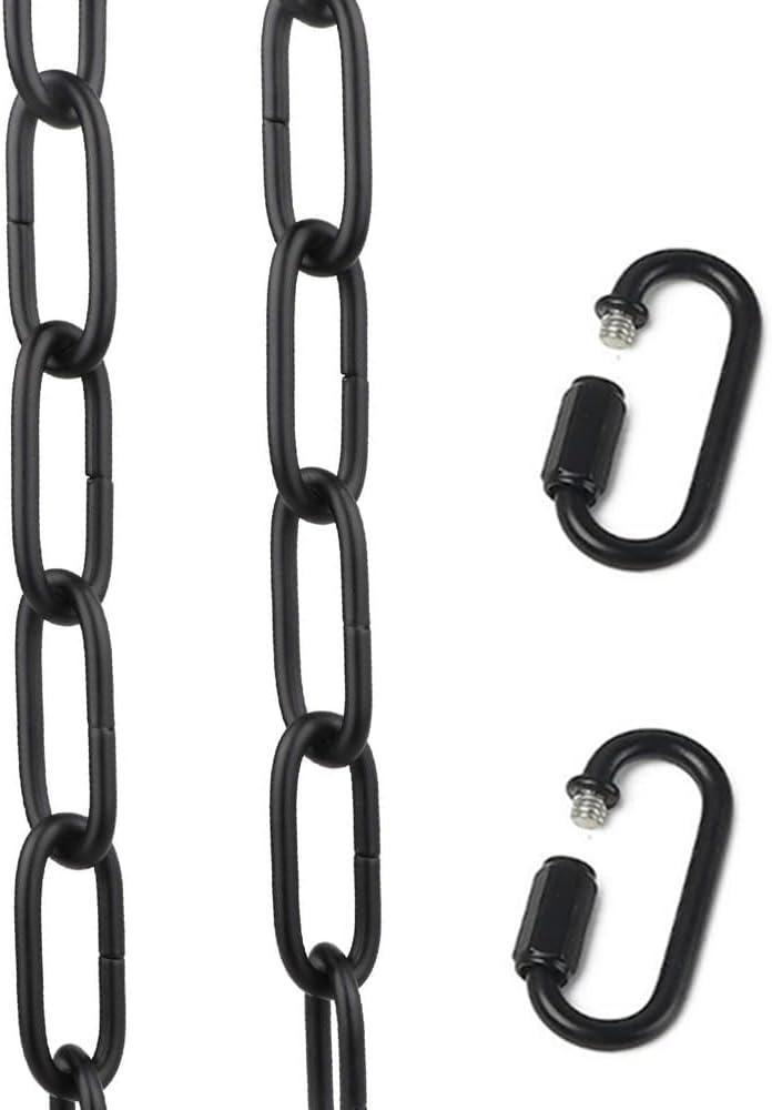 6 feet Black Pendant Light Fixture Chain Permits Installation of Chain-Hung Fixtures On High Ceilings with Maximum Fixture Weight of 50 Pounds