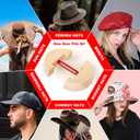 Hat Stretcher for Fitted Hats, Cowboy Hat Stretcher Fitted Hat 7 to 8 1/2, Adjustable Wooden Hat Jack Stretcher Fits All Caps (Large, Round Square Red)