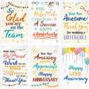 Fancy Land Work Anniversary Card Employee Appreciation Greeting Cards Congrats Business Cards for Office Coworker Supplies Colorful Style 30Pcs