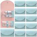 12 Set Manicure Set Bulk Mini Manicure Nail Clipper Kit 7 in 1 Stainless Steel Professional Nail Care Pedicure with Travel Portable Bag Grooming Kits for Women Men Home(Green)