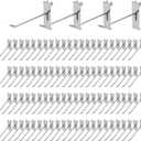 Polmart 4" Heavy Duty Silver Gridwall Panel Hooks - Pack of 96 (4-inch)