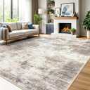 IOHOUZE Abstract Area Rugs 9x12 Ft Washable Large Rugs for Living Room, Non Slip Dining Room Rug, Printed Faux Wool Rugs for Bedroom, Floor Carpet for Office Nursery Playroom, Beige Brown (Gold/Yellow/Brown/Beige/White)