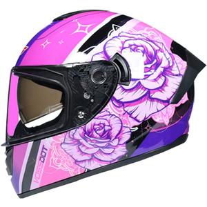   Full Face Motorcycle Helmet DOT Approved Motorbike Moped Street Bike Racing Crash Helmet, Men and Women Size M