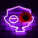 JFLLamp Purple Game Character Neon Signs for Wall Decor Game Logo Neon Lights for Bedroom Led Signs Suitable for Dormitory Man Cave Christmas Gift