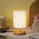 VIHOSE Silly Goose Kids Table Lamp for Bedroom Kids Bedside Lamp with Linen Wooden Nightstand Cartoon Nursery Lampshade for Girls Boys Living Room