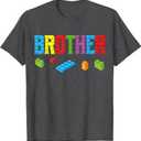Brother Master Builder Building Bricks Blocks Family Set Men T-Shirt (Gray, XS)
