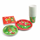 Christmas Plates Set: 100Pcs Xmas Party Decorations Christmas Party Plates and Napkin, Included 9 inch & 7 inch Plates, Napkins, Cups