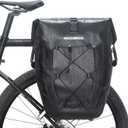 ROCKBROS Bike Panniers Waterproof Rear Rack Bag Max 30L Large Capacity for Cycling Traveling Commuting (Black*1)