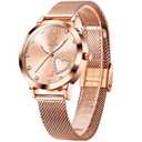 OLEVS Women Watches, Elegant Rose Gold Small Wrist Ladies Watch, Sophisticated Waterproof Mesh Bracelet Quartz Watch for Women