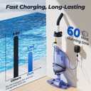 Handheld Pool Vacuum, JESIMAIK Rechargeable Pool Vacuum Cleaner with 18.5 GPM, 60 Min Runtime, Telescopic Pole, Ideal Cordless Pool Vacuum for Above Ground Pool, Inground Pool, Spas, Hot Tubs