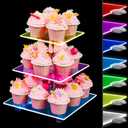 3 Tier Acrylic Cupcake Stand With LED Light