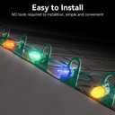 Brightown Pack of 200 Original Shingle Tab for C7/E12 C9/E17 Lights, Green, Christmas Light Clips for Holiday String Light Outdoor Decoration - No Tools Required