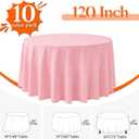 10 Pack Round Tablecloth 120 Inch Pink