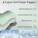Extra Firm Mattress Topper 3 Inch Full Size, Gel Memory Foam Bed Topper Pain Relief, Mattress Pad for Extra Support, Washable Cover with Anti-Slip Straps, CertiPUR-US Oeko-Tex Certified 53"x 75"