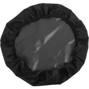 POPETPOP Heavy Duty Fire Pit Pan Cover for Round Built In Outdoor Fireplaces Oxford Fabric with Elastic Hem Weatherproof Protection Against Rain Debris and Wind Black