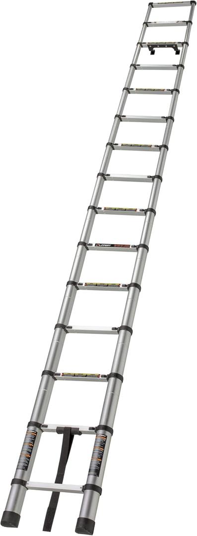 Lippert On-The-Go Portable, Telescoping RV Ladder - 14.5'  Enhanced Stability and Safety - Retracts to 35.75" - Sturdy 330 lb. Capacity - Compatible Ladder Receiver - 2021126697