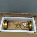 5" & 4" Wide Versatile Metal Candle Holder with Handmade Sturdy Glass Dome in Brass for Pillar Candle & Plants, 5.1" xH11.8 4" xH7.5, Industrial, Farmhouse, Shabby Chic. (2, Brass, Large & Small)