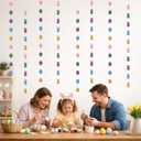 8 PCS Easter Glitter Bunny and Egg Garland, Easter Hanging Streamers Banners for Easter Spring Birthday Home Party Decoration Supplies