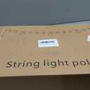 zoegi 4 Pack 10Ft String Light Poles,Light Poles for Outside Lights with Fork,Outdoor Brackets Hanging Lights,Metal Stand for Deck Patio,Backyard,Wedding,Deck,Party