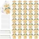 Haconba 36 Pack Mini Plush Teddy Bear Stuffed Animals Toy with 40 Thank You Tags and 40 Mesh Bags for Boy Girls Gender Reveal Baby Shower Birthday Party (Color Set 1)